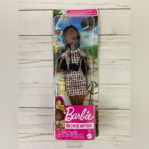 Barbie Pet Photographer Doll with Camera & Puppy African American NIB